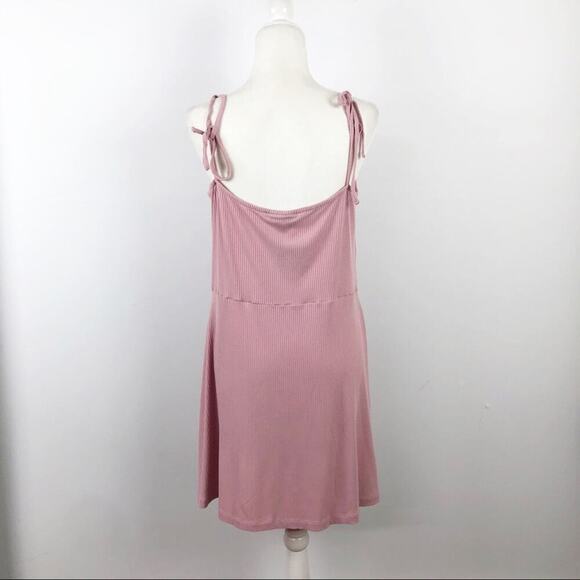 NWT Topshop Ribbed Button Front Mini Dress in Pink 10 - Picture 6 of 12